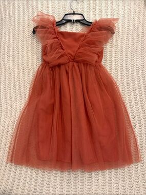 H&M Rust Tulle Ruffle Dress for Girls